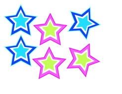 Stars blue and pink Clip Art drawing