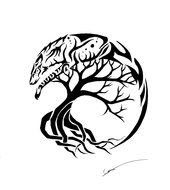 Tree Of Life Tattoo With Wolf drawing