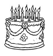 Happy Birthday Cake Coloring Page N5