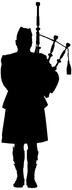 Black silhouette of the person with the ear drum clipart