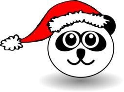 Cartoon Santa panda Hat drawing