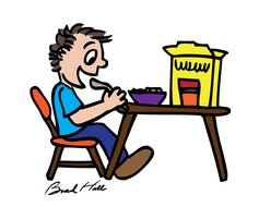 Cartoon Eating Breakfast N6