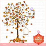 Fall Leaves Tree Clip Art N3
