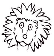 black and white lion head