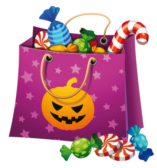 gift bag with candy on Halloween