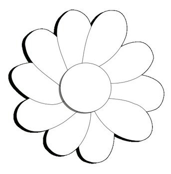 Black And White Daisy Flower Clip Art N4