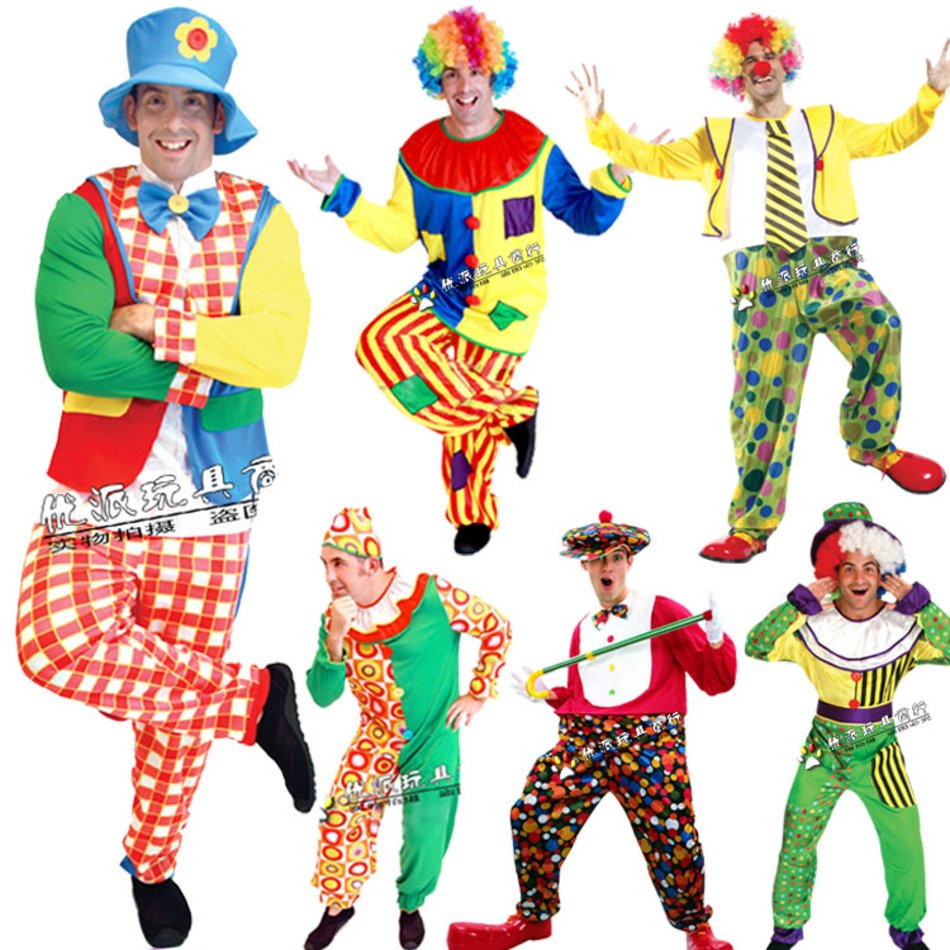 Halloween Party Costumes Table Show Props Adult Clown Clothes Male