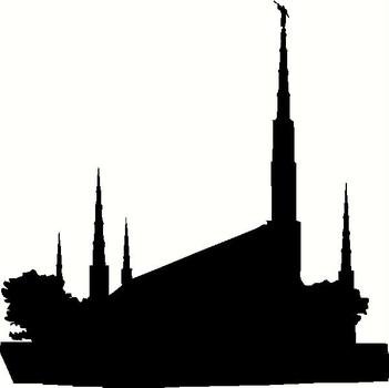 LDS Temple Silhouette Clip Art N16
