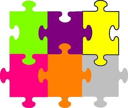 6 Jigsaw Puzzle Pieces Clip Art