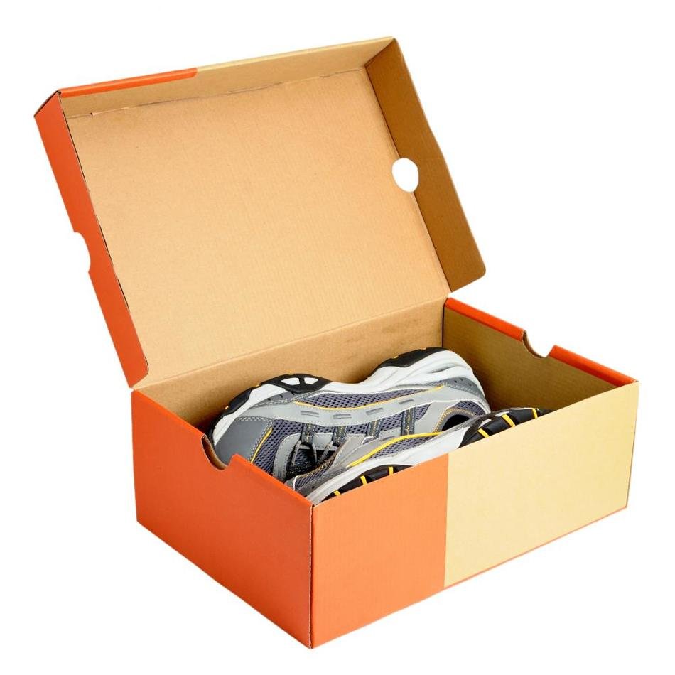 Shoes in the colorful shoe box