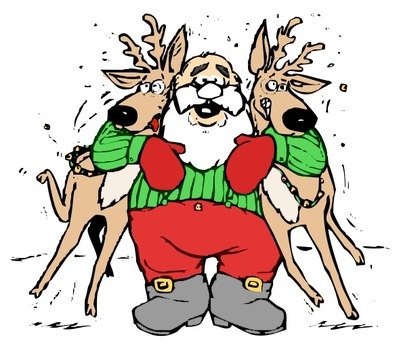 Santa And Reindeer Clip Art N32