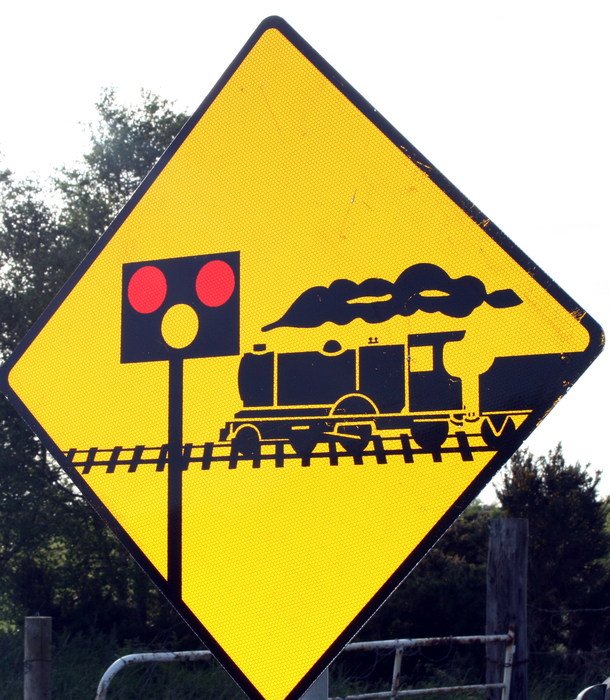 Train Railroad Crossing Sign