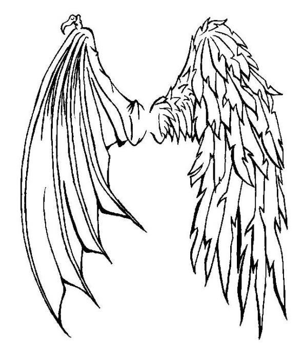 Angel And Demon Wing Tattoo Designs N3