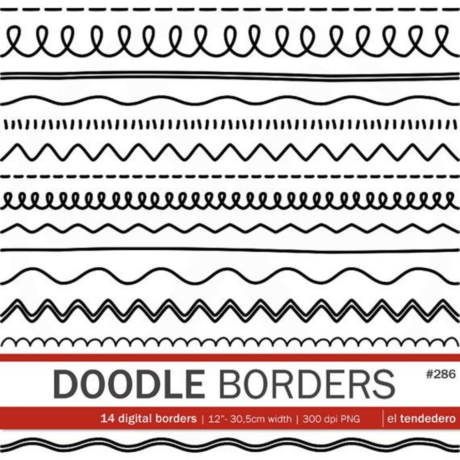 Digital Borders Doodle Clipart