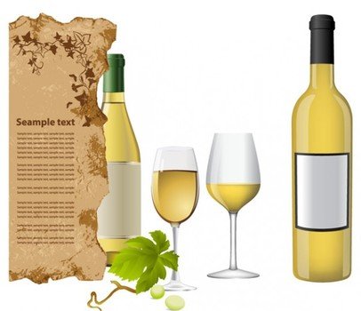 White Wine Bottle And Glass