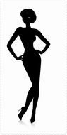 Black silhouette of the woman with the shoes clipart