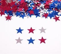 Blue, red and Silver Star form Confetti