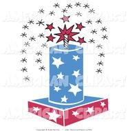 July Red White And Blue Fireworks Clip Art