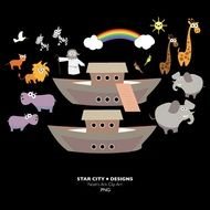 Noahs Ark Clip Art Clipart Vector Graphics By StarcityDesigns $4