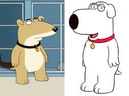 anthropomorphic dogs from Family Guy, drawing