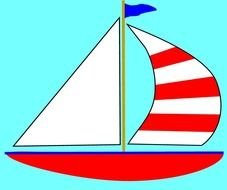 Beautiful colorful yacht clipart