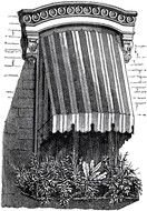 Window with canopy, vintage drawing