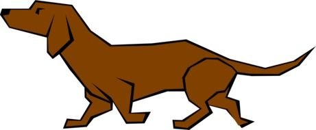 cartoon brown dog, Simple Drawing