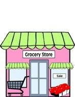 Clip art of Grocery Store