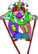Cartoon Clown On Stilts