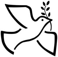 Black and white drawing of the Peace Dove clipart