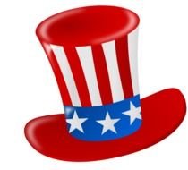 us patriotic top hat, drawing