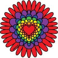 Heart And Flower Coloring Pages