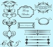 templates on the blue background