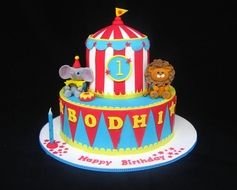 Birthday cake with circus theme