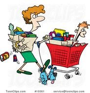 Lady Shopping Cartoon N4