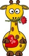 giraffe for valentines day as a graphic illustration