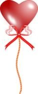 red balloon like a heart in graphic illustration