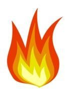 fire with orange flame on a white background