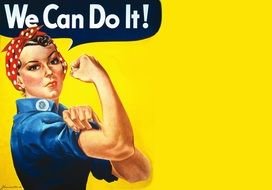 Clip art of We Can Do It women