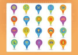 Map Icons Clip Art drawing