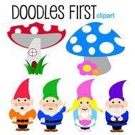 Gnomes Clipart Digital Clip Art For Scrapbooking Card Making Cupcake