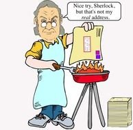 cartoon cook drawing near the grill
