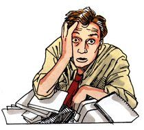 Clip art of really tired man