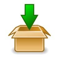 Green downloading arrow clipart