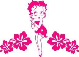 drawing of a girl in pink