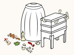 Compost Bin as a graphic illustration