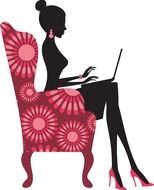 woman silhouette in armchair
