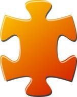 Orange Jigsaw Puzzle Piece N3