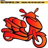 Oranje Laterale Scooter Clipart
