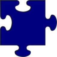 Blue Puzzle Piece Clip Art N4